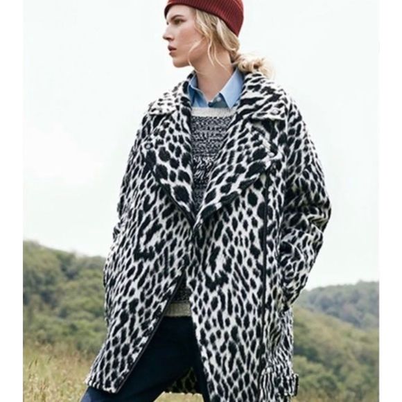 Banana Republic Jackets & Blazers - Oversized Italian Wool Jacket Coat Leopard Print New